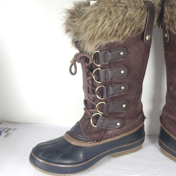 Sorel Women's Joan Of Arctic US8 Brown Waterproof Lined Shearling Snow Boots - Picture 5 of 16